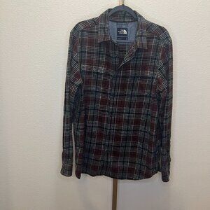 The North Face flannel long-sleeve Red Black White Grey Size Large